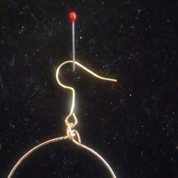 Handmade Hoop Purple/White Beaded Earrings - Picture 5 of 5